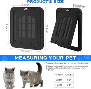 MORIKEY Cat Screen Door with Magnetic Self Closing Flap Easy In and Out Lockable Pet Door for Screen Doors Cats and Small Pets