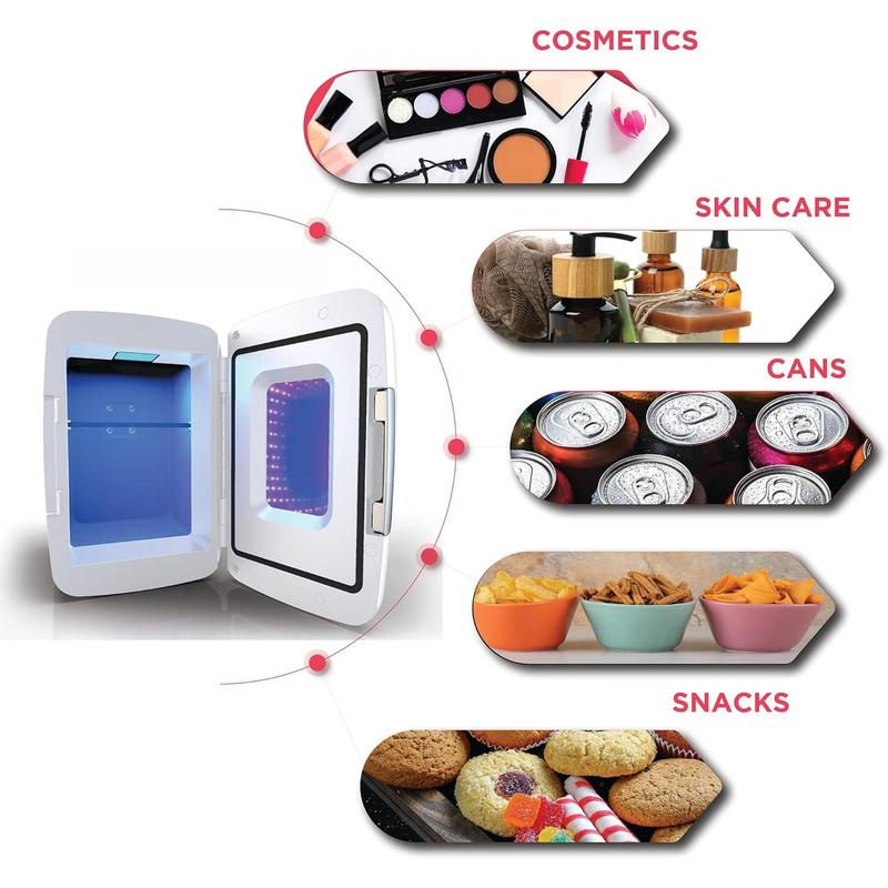EFMIS179 Gaming Light Up Mini Beverage Refrigerator, White