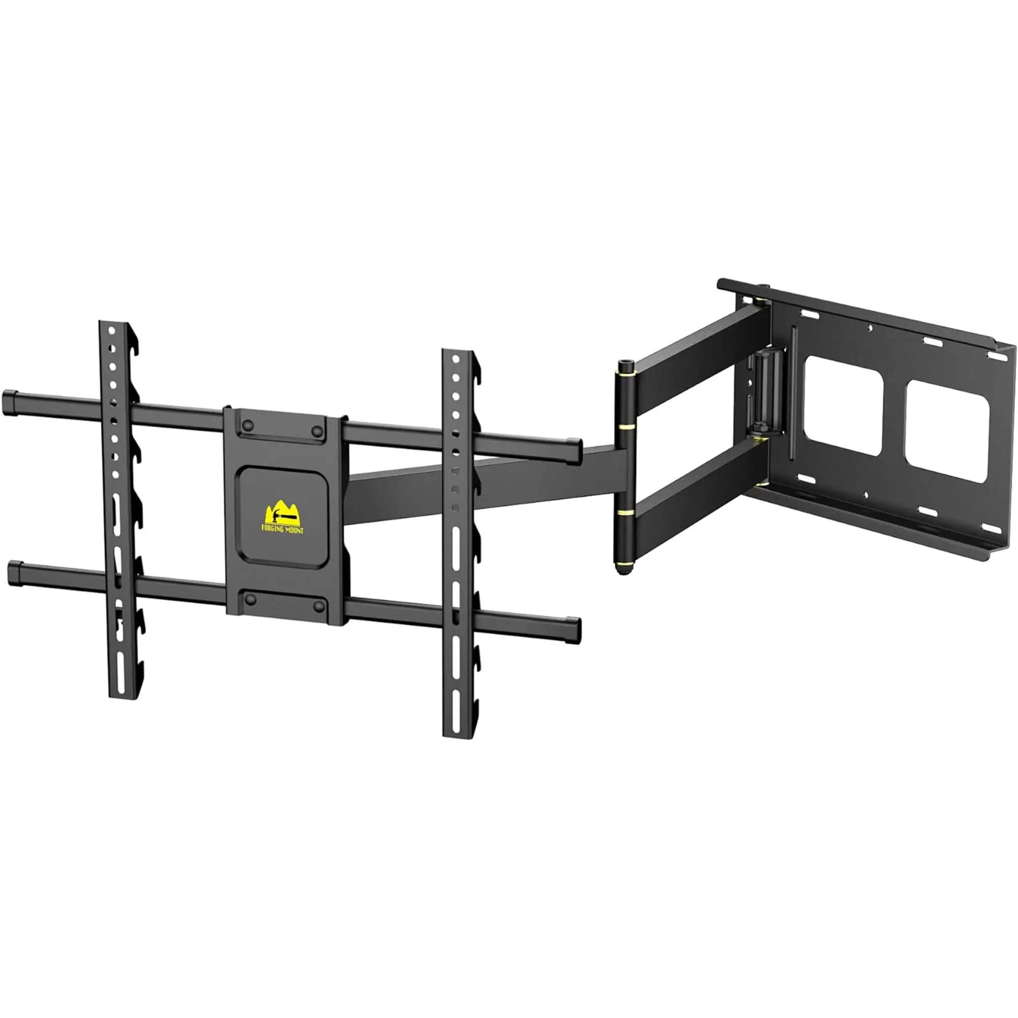 FORGING MOUNT Carbon Steel Full Motion TV Wall Mount - 36" Long Arm, Adjustable Height, Offset Plate, Pre-Drilled Kit, Fits 42"-86" TVs, VESA 600x400mm, 150lbs Capacity, Stud Wall Solution, Flat Screen Television, Mounting Brackets Television