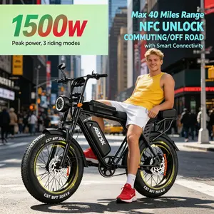 All Terrain Rugged Ebike with NFC Intelligent Unlock, 20 Inch CST Fat Tire Adult E-Bike 1500W Motor 48V 15Ah Removable Lithium Battery