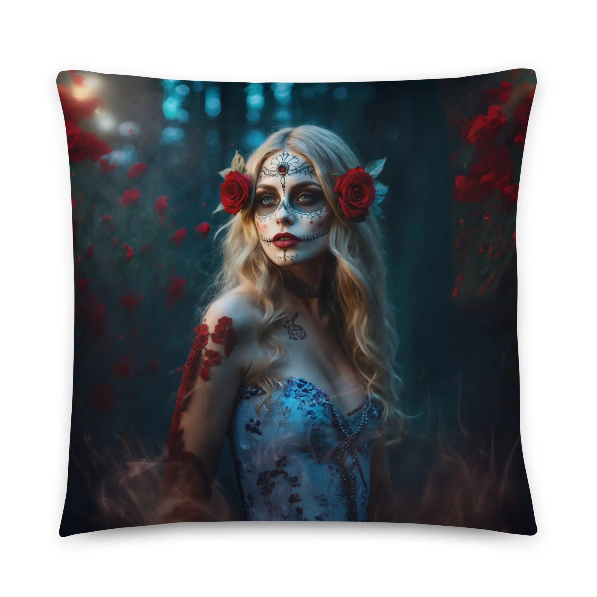 Alice’s Enchanted Ofrenda in Wonderland – Mystical Reversible Pillow