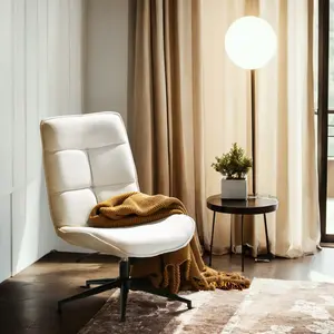 【Deal】 Homy Casa Office Desk Chair, Adjustable Height 15° Tilt High Back Swivel Leisure Chair Makeup Vanity Chair