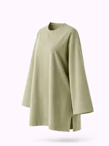 Oversized cotton modest top fur spring and summer