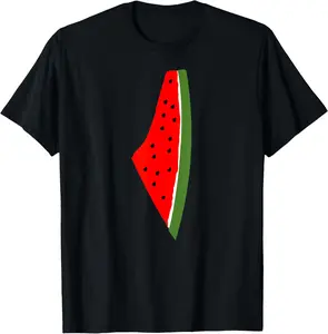 100% Cotton Palestine Watermelon Map T-Shirt
