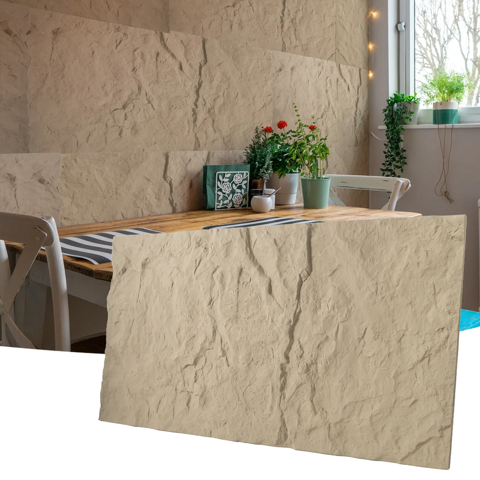 Art3d Faux Stone Panels - 4-Pack Modern PU Interior Wall Decor Panels, 24”x48” for Home Bathroom Living Room, Bathroom Decor Ideas