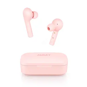 AUKEY True Wireless In Ear Bluetooth 5.0 Earphones with Charging Box Pink Earphones
