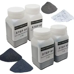 4-Step Rock Tumbler Grit Set,Rock Tumbler Grit Polish Refill Kit,Includes Step #1,#2,#3,#4 Grits,Ideal for Any Rock Tumbler & Stone Polisher,1 LB Each Step