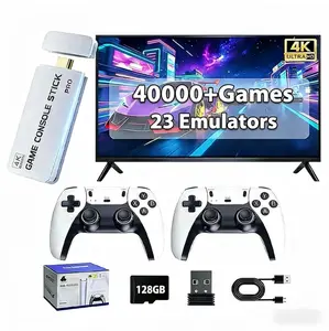 2026 NEW Retro Video game Console Emulator with Games HDMI Output, 2 Wireless Console Stick for TV Built-in 40000+Games & 128GB SD Card, Perfect for Kids & Adults with Emulators Fun Party