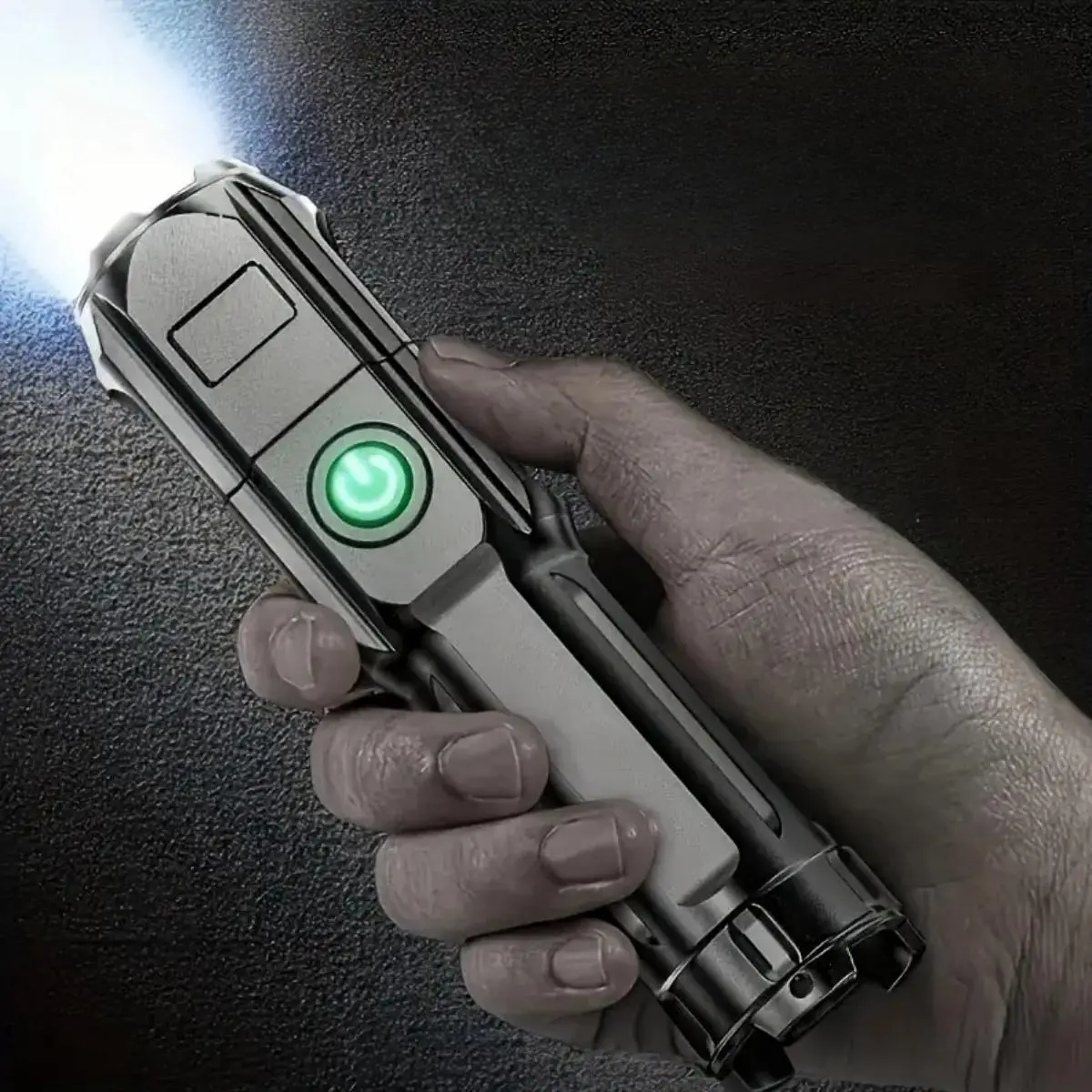 Ultra-bright Zoom Flashlight, 1 Count Portable Multi-functional Handheld Flashlight, Durable & Portable with Telescopic Zoom Flashlight for Outdoor