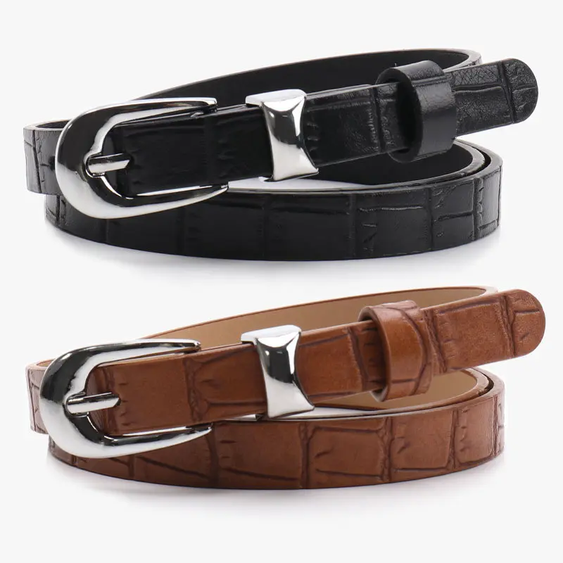Fashionable women's belt with a high-end stone pattern, faux leather decorative belt, versatile for pairing with jeans, ladies' belt