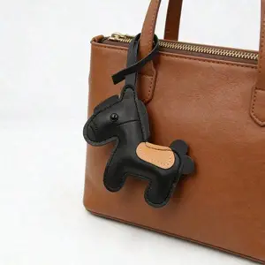 Equestrian Style Keychain - Brown Horse-Shaped PU Leather Pendant With Durable Clasp, A Stylish Accessory For Her Keys & Bags