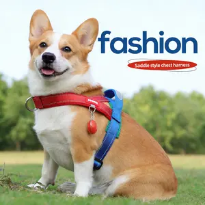 YuY Pet Contrast color harness, easy harness, for medium and large dogs,Durable Reflective Harness，Adjustable Soft Padded