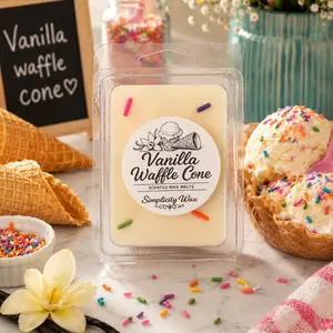 Vanilla Waffle Cone Soy Wax Melts - Fragrant Home Fragrance for Your Space Candle Decor Cozy Aroma Perfume Scented Decoration Ornaments
