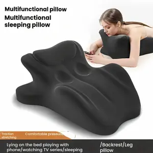 Ergonomic Memory Foam Pillow, Multi-Function Wedge Pillow with Cervical & Lumbar Support for Neck Lower Back Spinal Multi Use for Bed Office Reading Nap Sleeping Breathable Removable Cover Machine Washable Ideal Valentine's Day best Couples Gift