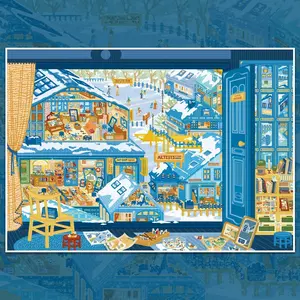 Cozy Snowy Winter Scenery Stickers, Art Stickers, Frozen Landscape Stickers for Desktop Decor, Journal Craft, Romantic Winter Scene Building