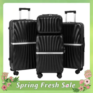 AAIVV 4 Piece Expandable Luggage Sets, ABS Travel Suitcase Set with Double Spinner Wheels, TSA Lock Hardshell Durable Traveling Bag Luggage Sets (13/20/26/28in) Gift for Back to School