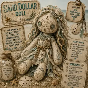 Sand dollar voodoo doll magnet