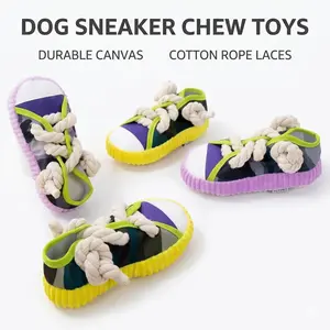 Interactive Squeaky Dog Toy with Jingle Bell, Shoe Shaped Toy for Puppy Daily Play