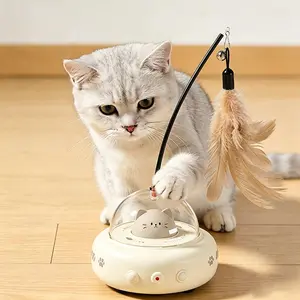 Automatic Rotating Laser Feather Cat Wand Smart Electric Interactive Toy Self Amusement Stress Relief Daily Pet Supplies For All Kitten Breeds