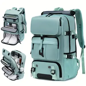 [Waterproof Laptop Travel Backpack] 1pc Large Capacity Waterproof Laptop Backpack - Men's and Women's Travel Backpack with Shoe Compartment - Suitable for Business, Travel, College, and Holiday
