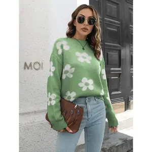 Floral Dropped Shoulder Sweater