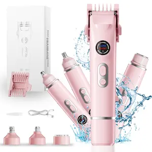 Women's Dual-Head Shaver Set, Wet & Dry Body Trimmer, Rechargeable Bikini Hair Remover, Ipx7 Waterproof, Portable USB Charging, 3 Detachable Heads