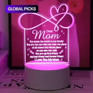 To My Mom Letter Pattern Night Light, USB Powered Desktop Decorative Light, Creative Gift for Mom, Birthday Gift, Mother's Day Gift