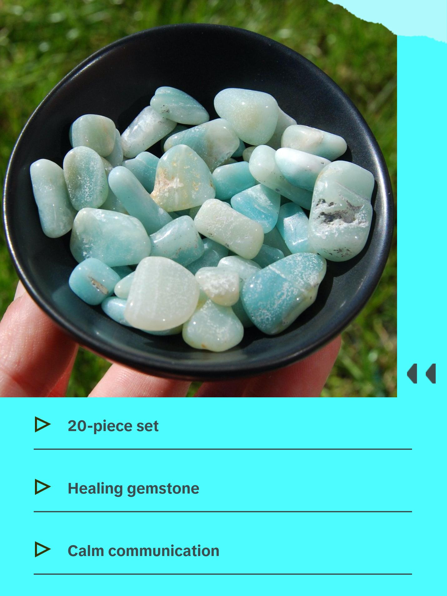 20pcs Amazonite Crystal Tumbled Stones, Small Crystal Set