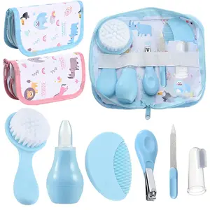7pcs Newborn Baby Care Kit with Bag, Portable Travel Set Includes Bath Brush, Hair Comb, Nail Care, Nail Clipper, Nail Trimmer, Nail Clippers, Teeth Brush, Nasal Aspirator, Ideal Gift