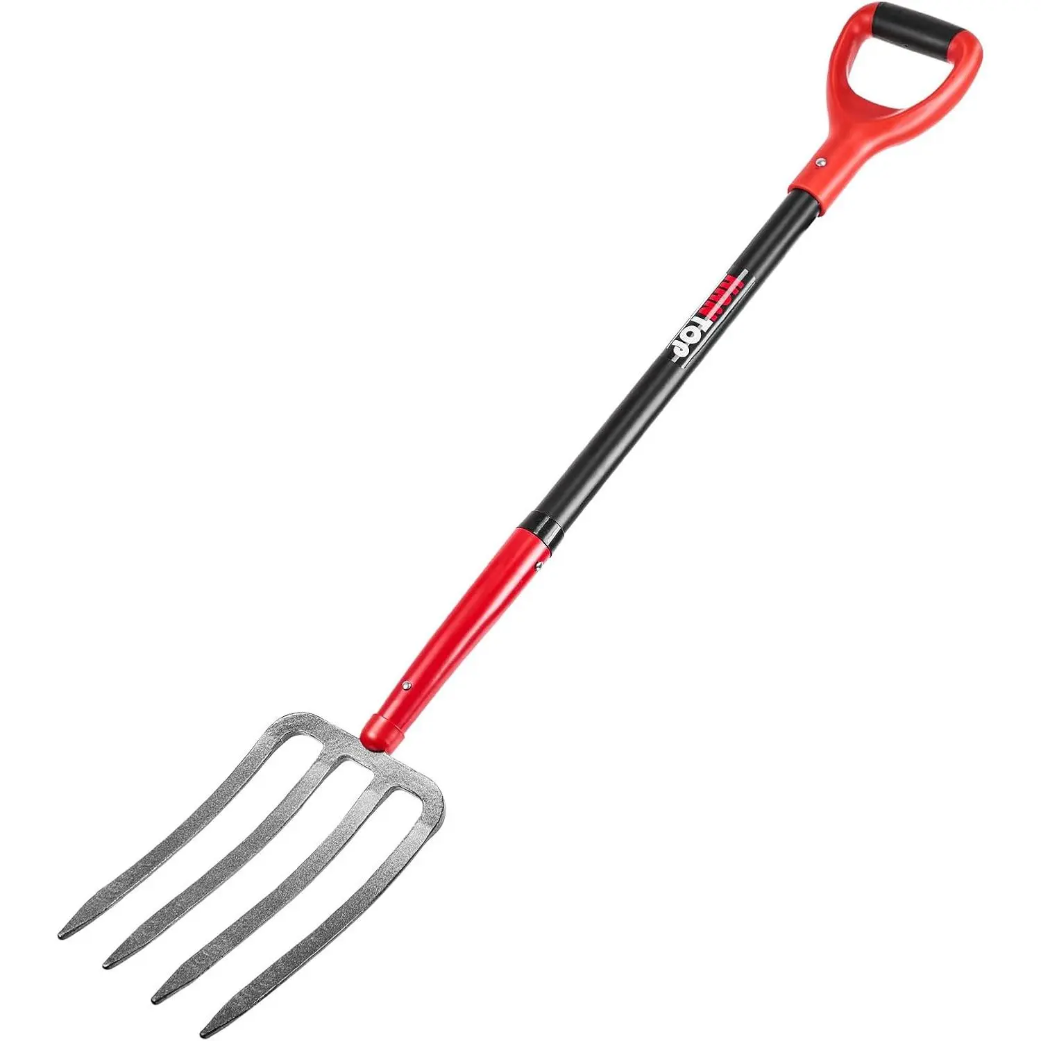 4-Tine Heavy Duty Garden Digging Pitchfork with Fiberglass Handle, 43 in, for Gardening, Potato Digging