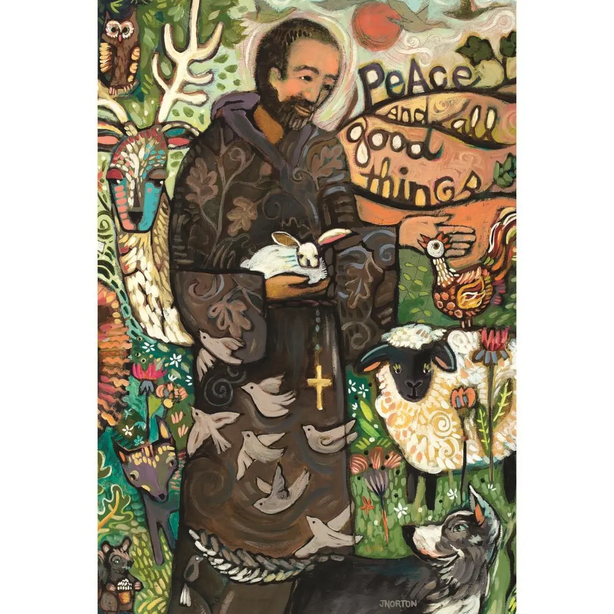 Dicksons St. Francis Polyester Garden Flag, 13x18 in. Weather-Resistant Christian Outdoor Banner with Colorful Animal Design, Outdoor Accessories for Gardens, Outdoor Garden Accessories
