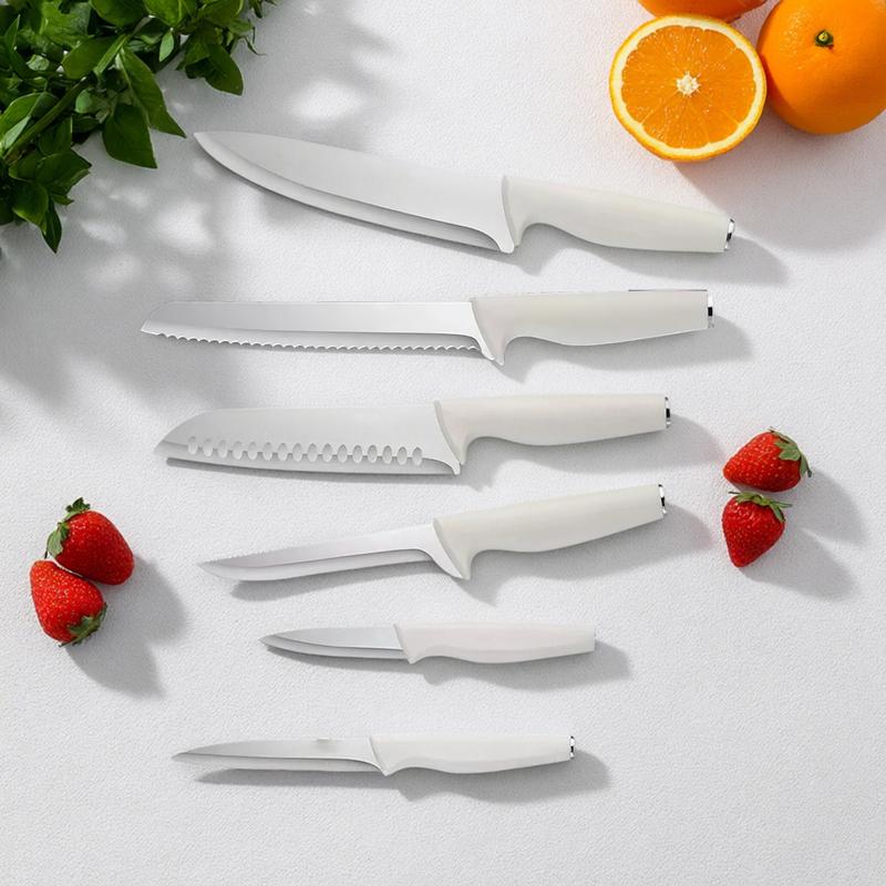 15-Piece Kitchen Knife Set with Solid Wood & Plastic Knife Block: Chef's Knife, Japanese-Style Knife, Meat/Vegetable Knife, Chicken Bone Knife, German-Style Steak Knife – All Included. Wooden Sturdy Chopping Sturdy Chopping