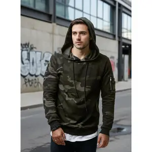 Men's Camouflage Pocket Long-sleeved Hoodie