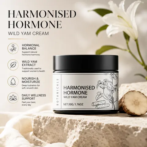 Organic Wild Yam Root Cream - Women's Body Care, Hydrating Pore-Friendly Clean Moisturizer, Fast-Absorbing No-Greasy Perimenopause Aid for Hormone Balance & Skin Support