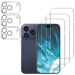 Gliansen for iPhone 17 Pro Screen Protector 6.9 inch 3 Pack + Camera Lens Protector 3 Pack, 9H Tempered Glass, HD, Easy Installation, Compatible With Sim Card Case