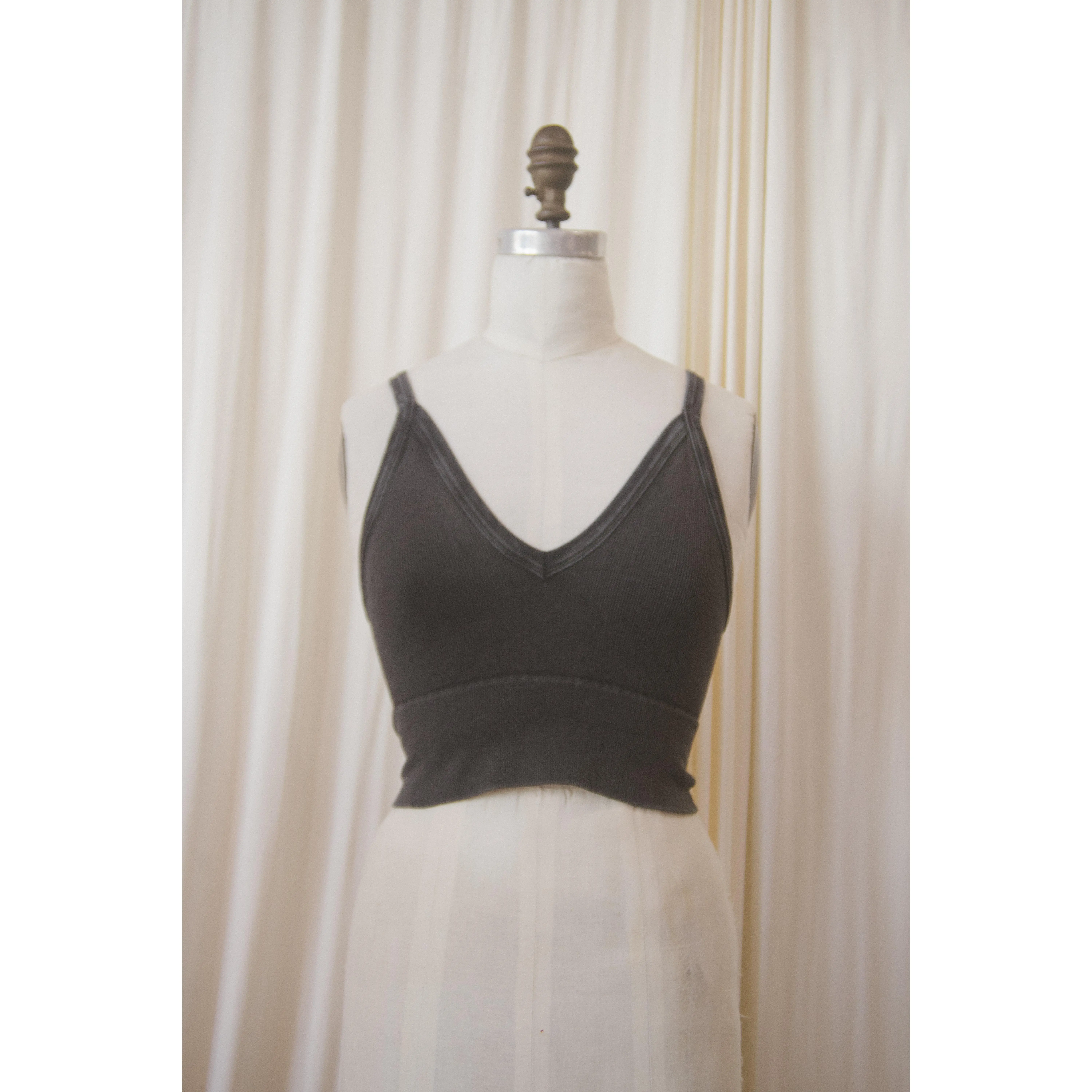 Weekend Bralette in Charcoal, Garnet, & Java