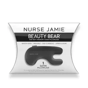 Nurse Jamie Beauty Bear Seamless Satin Pillowcase - Smooth Satin Finish, Zipper Closure, Machine Washable, Compatible with Beauty Bear Skincare Pillow