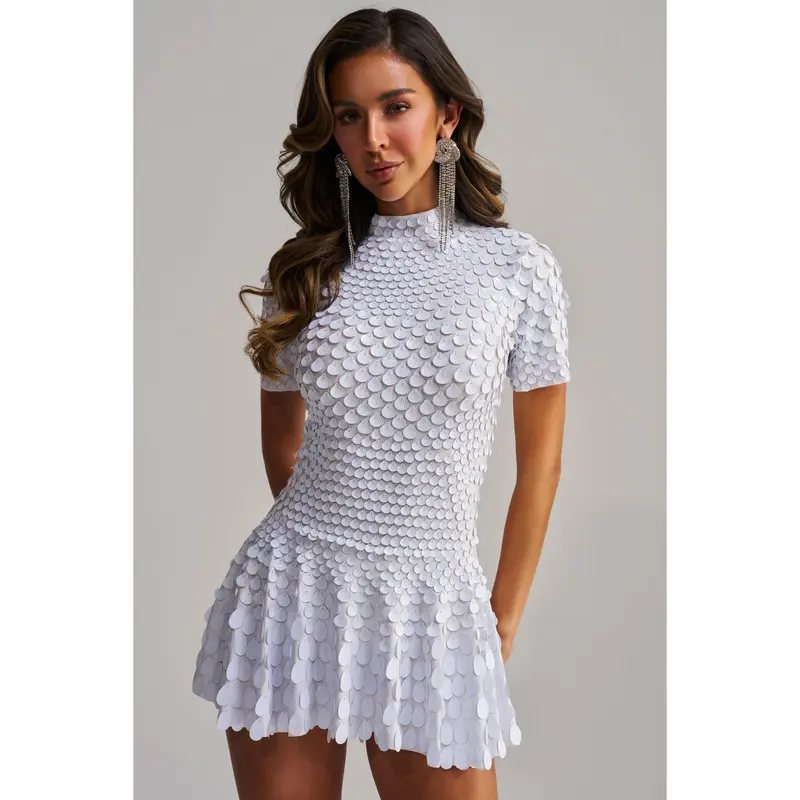 skylar sequin dress in white multicolor Sequin Maxi Dress in White Multicolor