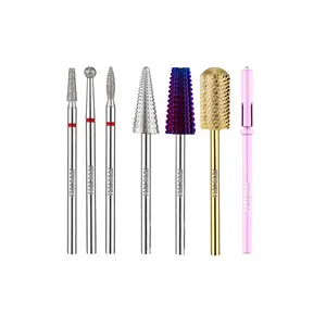 HALMAI 3/32" Nail Drill Bits for Acrylic & Gel Removal, Cuticle Clean & Smooth Polishing, Tungsten Carbide Efile Bits