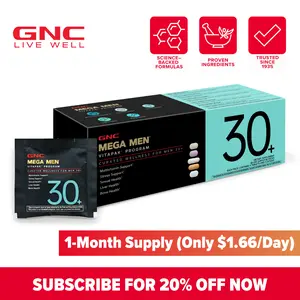 GNC Mega Men's 30+ Vitapak, 5-in-1, Multivitamin, Stress & Bone Support, 30 Count, Healthcare, Dietary Supplement, Overall Wellness, Fitness