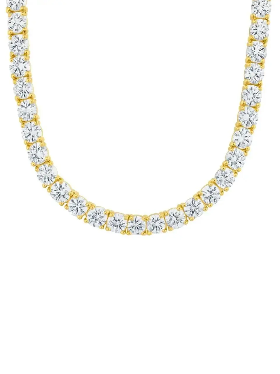 Marisol Bold Round Cut CZ Tennis Necklace, Sterling Forever Bling Gemstone Tennis Chain Silver Jewelry Accessory, Bling Necklace, Gemstone Necklace