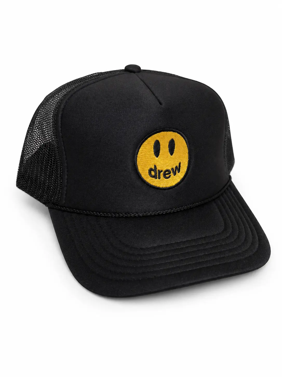 DREW SMILEY TRUCKER SNAPBACK HAT - BLACK