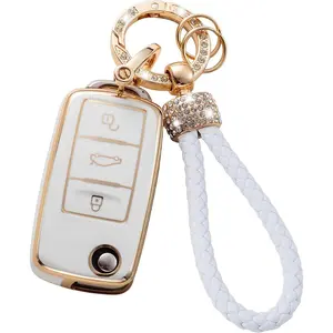 Fashion Car Key Case, Anti-theft Universal Protective Car Key Case Cover for Volkswagen, Toyota, Golf 4 3 5 6, MK6, Passat B5 B6 B8 B7, Touran, Bora, Tiguan, Jetta, Car Key Protector