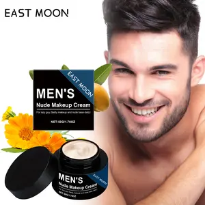 East Moon Men's Natural Bare Face Cream, Lightweight Hydrating Foundation, Waterproof Sweatproof Long-Lasting, Daily Makeup Essential