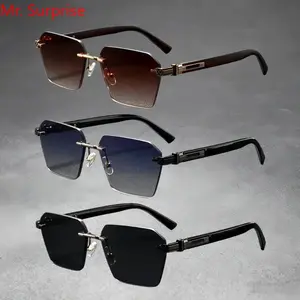 Unisex 3-Pack Fashionable UV400 Geometric-Frame Eyewear - Angular Design, Rimless Gradient Tint, Sunglasses for Women, Men's Sunglasses