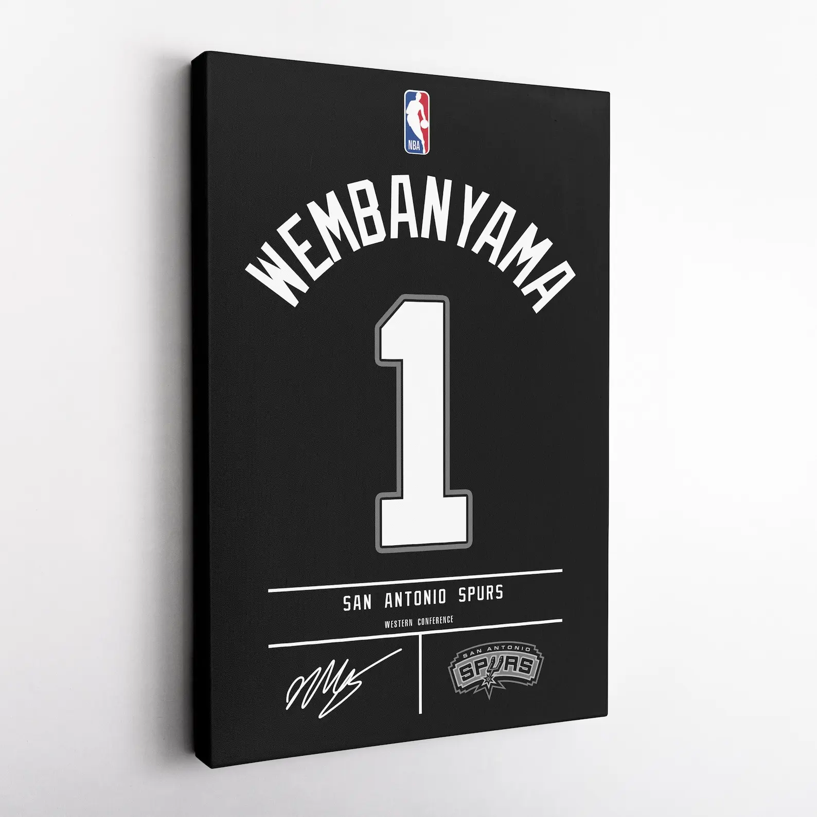 Handmade Satin Victor Wembanyama San Antonio Spurs NBA Wall Art Print, Artistic Photo Decoration for Living Space Home Decor