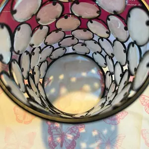 Pink Zebra Capiz Shell Accent Shade. New without box!