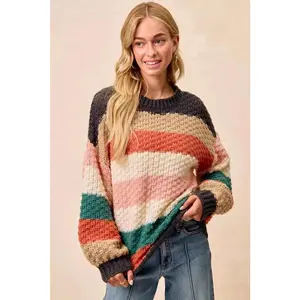 Color Block Chunky Sweater