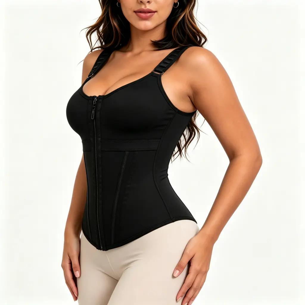 Waist Shapewear Corset for Women Sport Workout Vest for Women Gym Zipper and Hooks