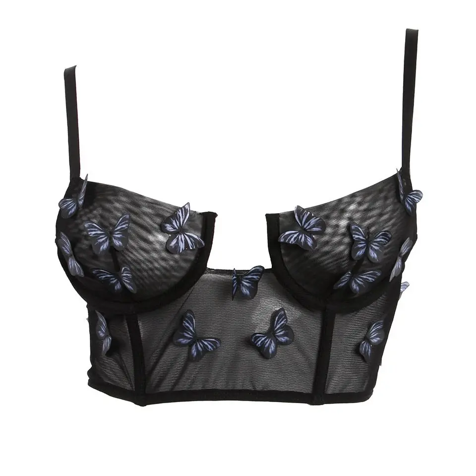 3D Butterfly Mesh Crop Top 3D Butterfly Mesh Crop Top